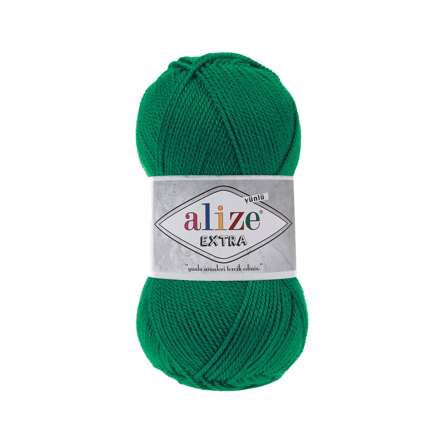 alize-extra-premium-acrylic-yarn-green-skein-color-20-knitting-crochet.jpg Alize Extra premium acrylic yarn skein for knitting and crochet, smooth high-quality yarn ideal for garments and accessories color green, color number 20