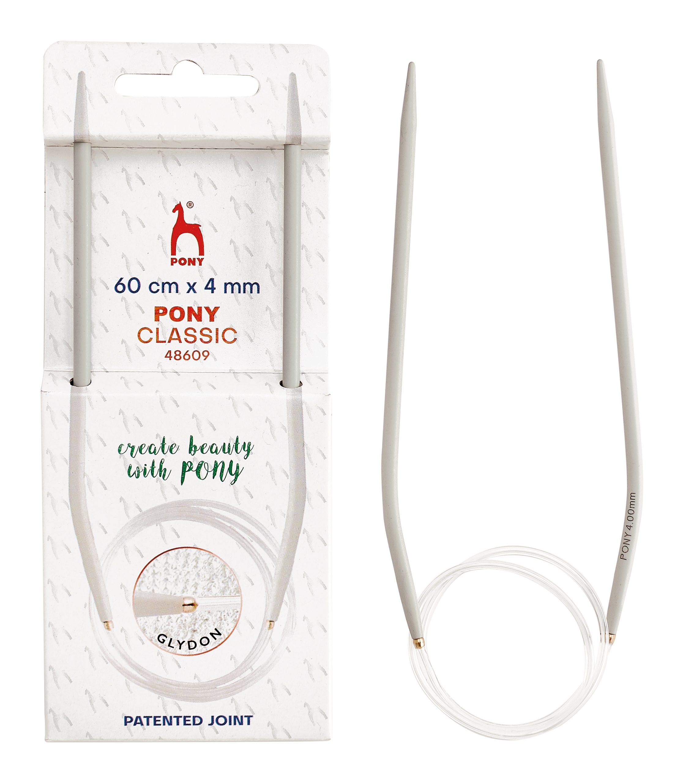 Pony_48609_Classic_circulars_60cmx4mm_pi PONY FIXED CIRCULAR KNITTING NEEDLE - Image 1