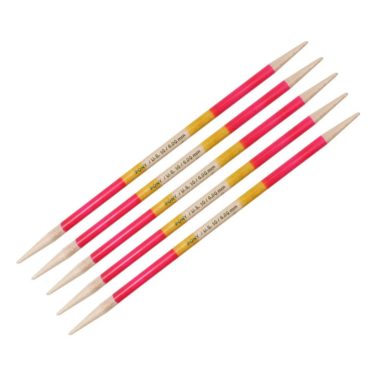 646716_1000_1_-pony-flair-double-ended-knitting-needles-20cm-6mm-5-pack PONY FLAIR DOUBLE POINTED NEEDLES 3.0 -4.0 - Image 1