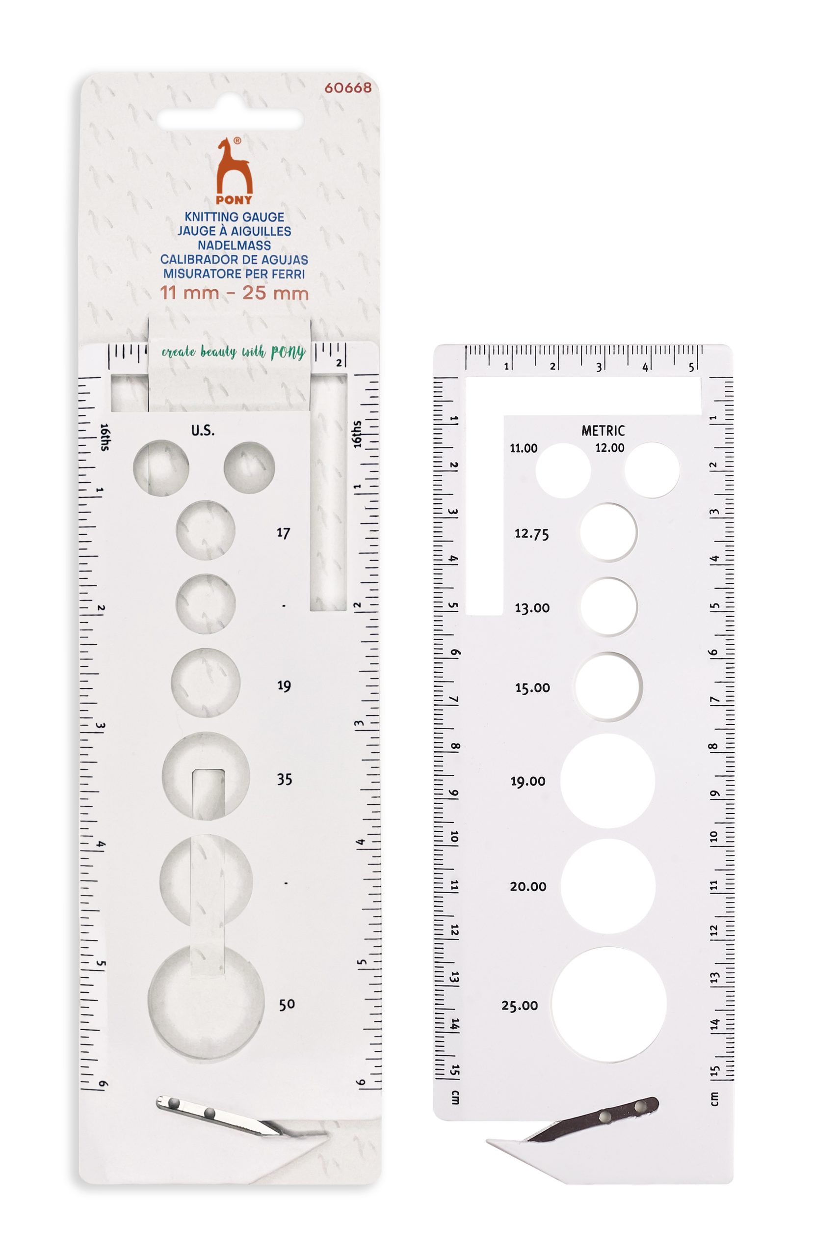 Pony_60668_Knitting-gauge_11-25mm_pi PONY KNITTING GAUGE 60668 - Image 1